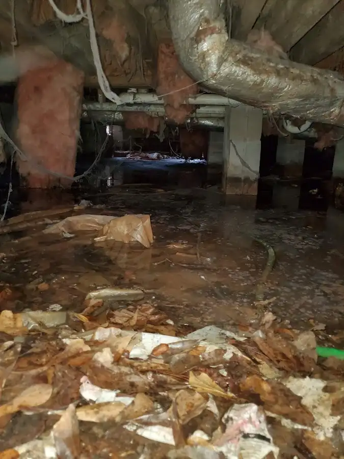 Crawl space flood assessment for Commercial Water Damage Restoration in Jefferson Hills